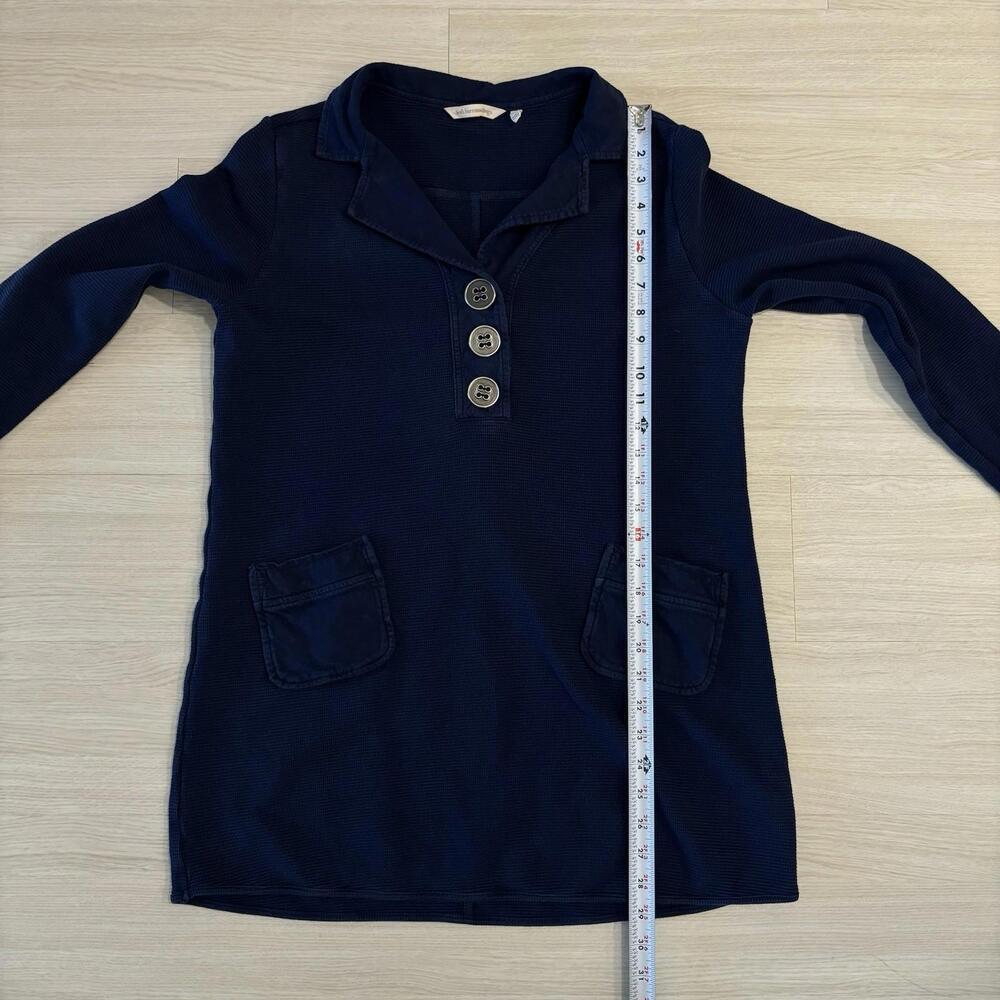 Soft Surroundings Take Two Waffle Knit Tunic With Buttons Navy Blue Large Basics - Picture 6 of 6